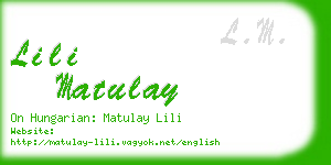 lili matulay business card